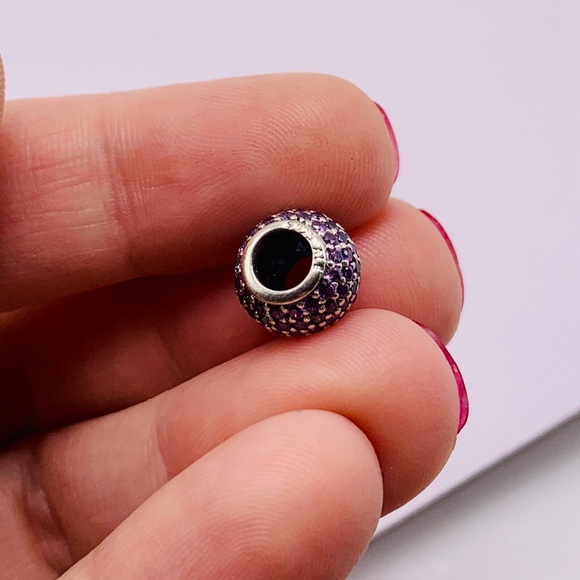 EUC Pandora 791051CFP Sterling Silver Pave Lights Bead w/ Violet Zirconia - Picture 11 of 11